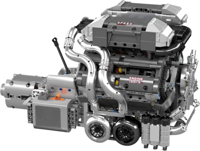 Motor V8 realist cu cutie de viteze