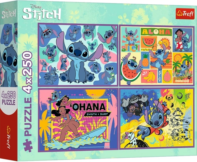 Puzzle 4×250 piese Lilo & Stitch