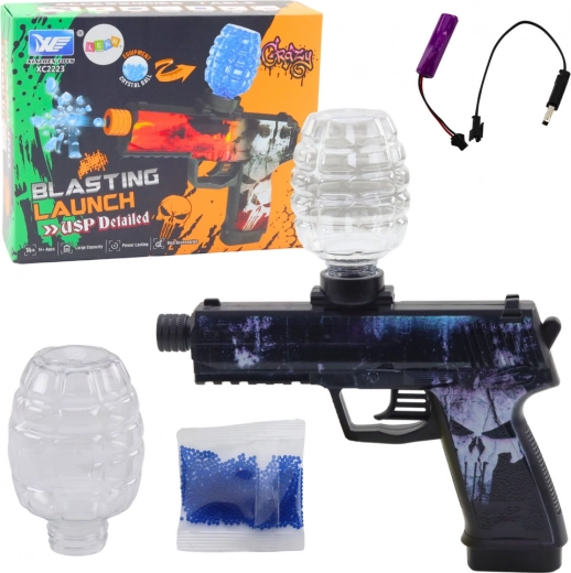 Pistol gel USP automat cu motiv de craniu