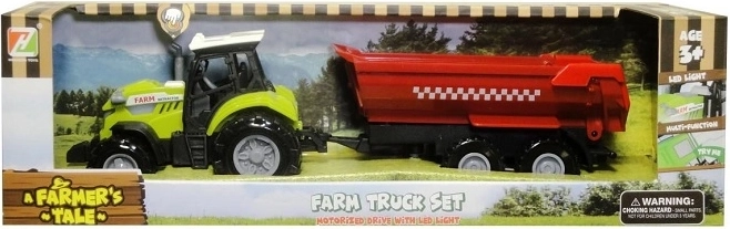 Tractor cu remorcă, cu lumină și sunet