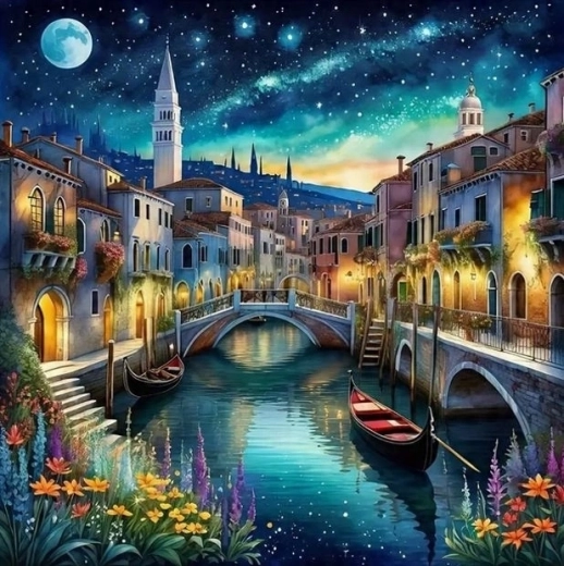 Norimpex pictură pe numere Veneția noaptea 40 × 50 cm