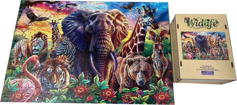 Puzzle din lemn – natură sălbatică