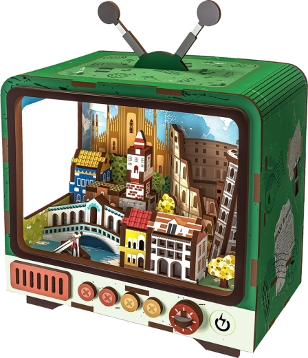 2Kids Toys puzzle 3D din lemn retro TV Veneția