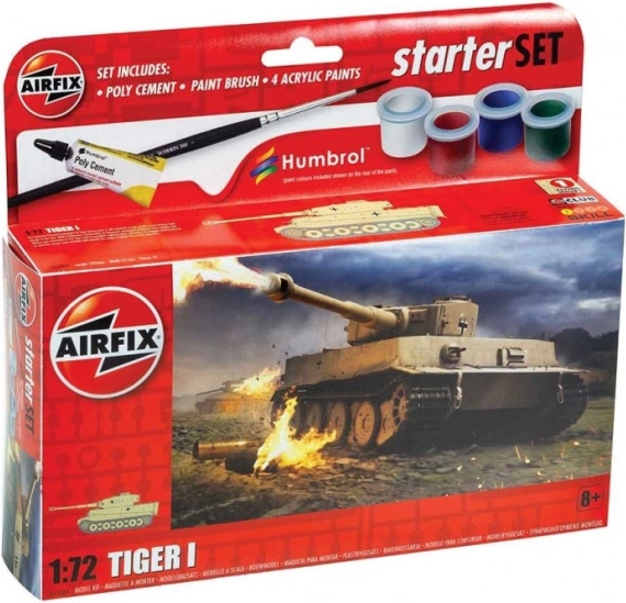 Model de plastic Tiger I în set mic