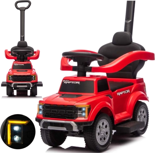 Odrăzitor pentru copii Milly Mally cu mâner de ghidare Ford F-150 3v1 roșu