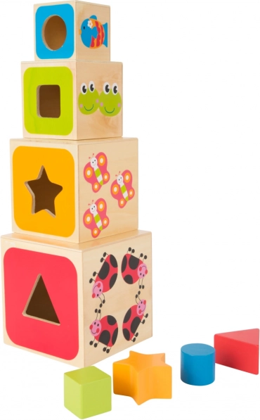 cuburi inserabile didactice din lemn ABC small foot