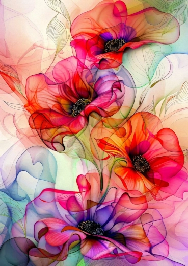 Puzzle Enjoy Valuri florale multicolore 1000 de piese
