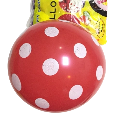 Baloane din latex roșii cu buline, 12 inci