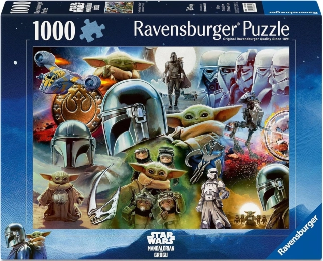 Puzzle Ravensburger Star Wars: Mandalorian și Grogu 1000 de piese