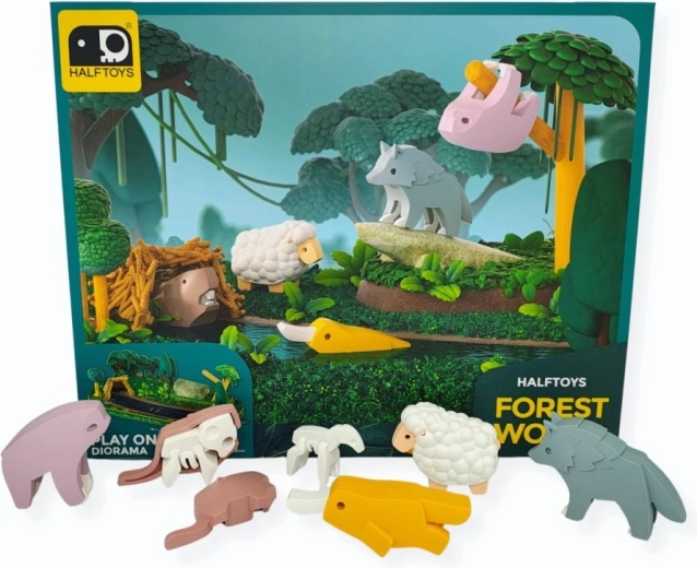 Figurine magnetice Half Toys – lumea pădurii
