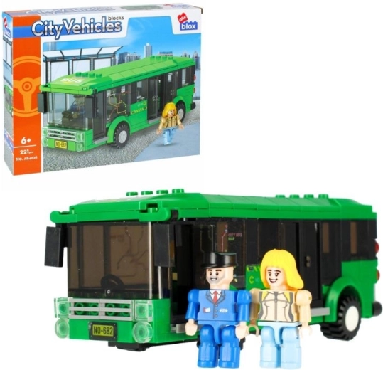 Set de construcție autobuz urban AlleBlox cu figurine (221 piese)