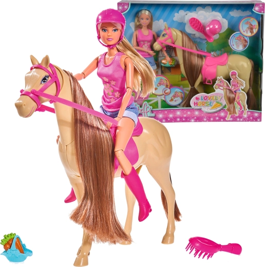 Păpușa călăreață Steffi Love cu cal și accesorii