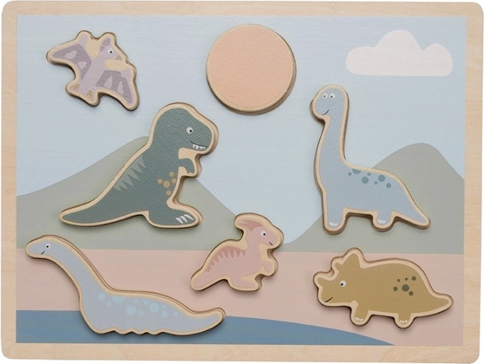 Jabadabado puzzle de potrivire din lemn dinozauri