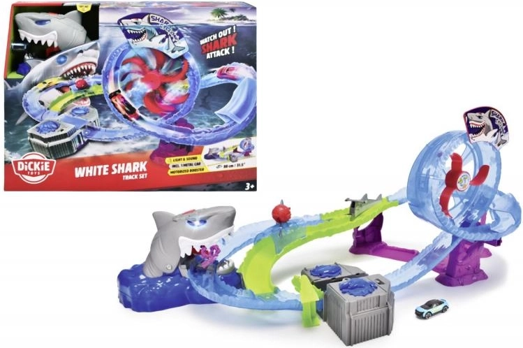 Autodrom White Shark cu buclă și efecte luminoase