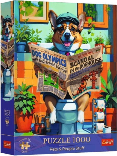 Puzzle 1000 Premium Plus – corgi la toaletă
