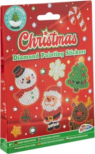 Grafix autocolante cu diamante – pictură de Crăciun cu diamante, 12 buc