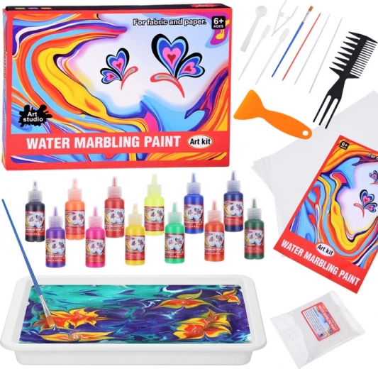 Set pentru marmorat pe apă Ebru – 12 culori