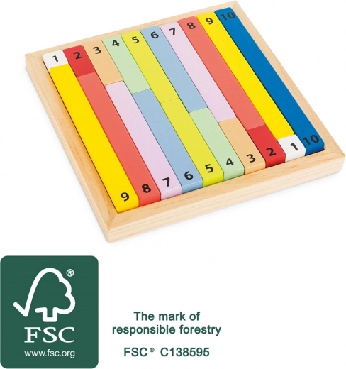 Tabel educativ colorat SMALL FOOT din lemn FSC