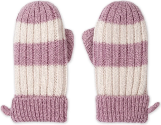 Mănuși merino Lodger stripe mauve măr. 1–2 ani