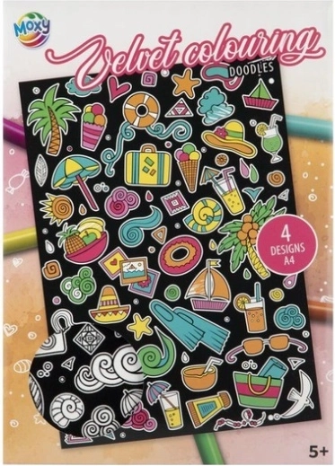 CCG carte de colorat catifelată A4 Doodles (4 foi)