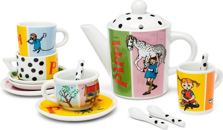 Serviciu de ceai din porțelan pentru copii Pippi