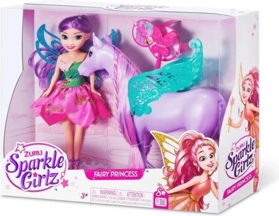 păpușă zână cu unicorn 10,5 cm set ZURU Sparkle Girlz