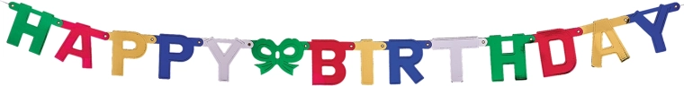 Ghirlandă cu litere „Happy Birthday” 1,5 m