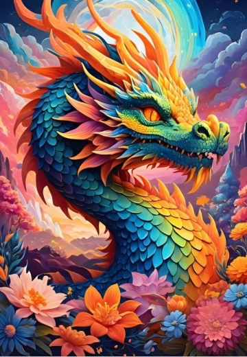 Puzzle Dragon colorat 1000 piese ALIPSON