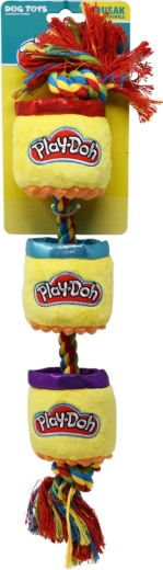 Jucărie de pluș pentru câini PLAY-DOH cu frânghie și pârâitoare 46 cm