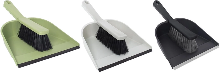 Perie de mână și făraș cu margine din cauciuc – set din plastic, mix de culori