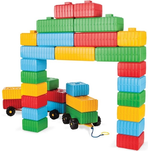 Set de construcție Woopie XXL cu mașinuță, 43 de piese