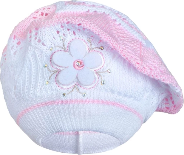 Beretă tricotată New Baby, roz deschis, pentru copii 3–4 ani