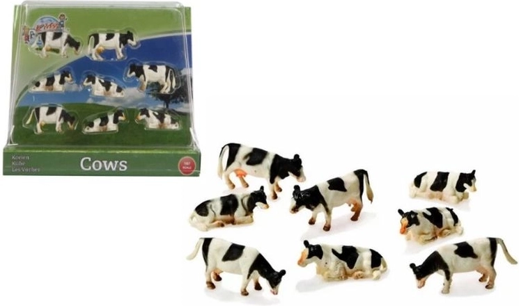 Figurine vaci 1:87 alb-negru 8 buc.