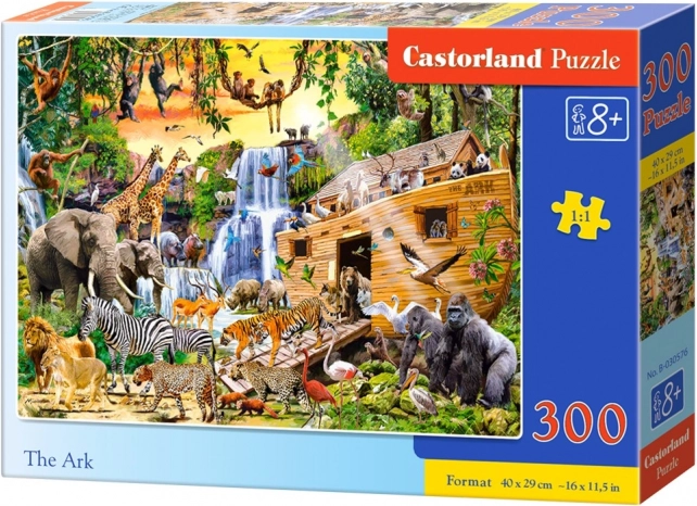 Puzzle 300 de piese - animale sălbatice pe planșă
