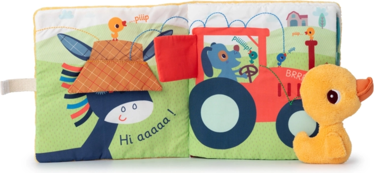 Carte textilă Lilliputiens Rățoiul Gaspard la fermă