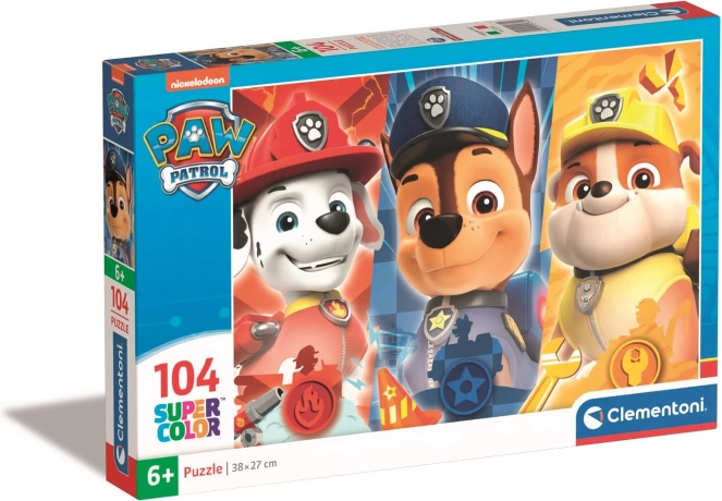 Puzzle cu 104 piese cu temă Paw Patrol de la Clementoni
