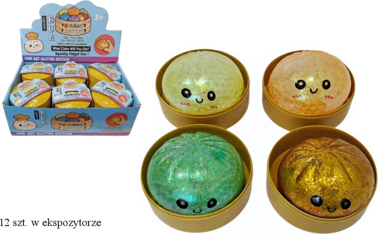 Gniotek antistres tip dumpling cu sclipici