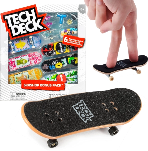 Set fingerboard 6 skateboarduri Bonus Pack ALMOST Tech Deck cu accesorii