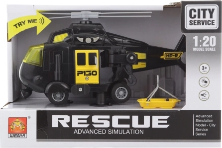 elicopter negru pe baterii cu lumini și sunete