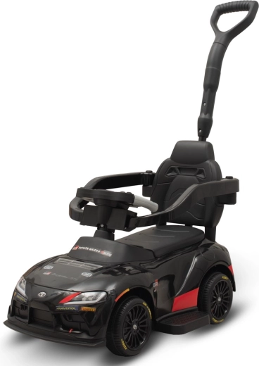 Mașinuță de împins pentru copii cu bară de ghidare Toyota Baby Mix, neagră