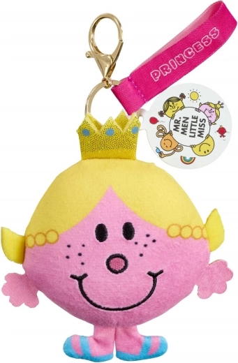Breloc din pluș LITTLE MISS PRINCESS – pandantiv roz pentru chei și geantă