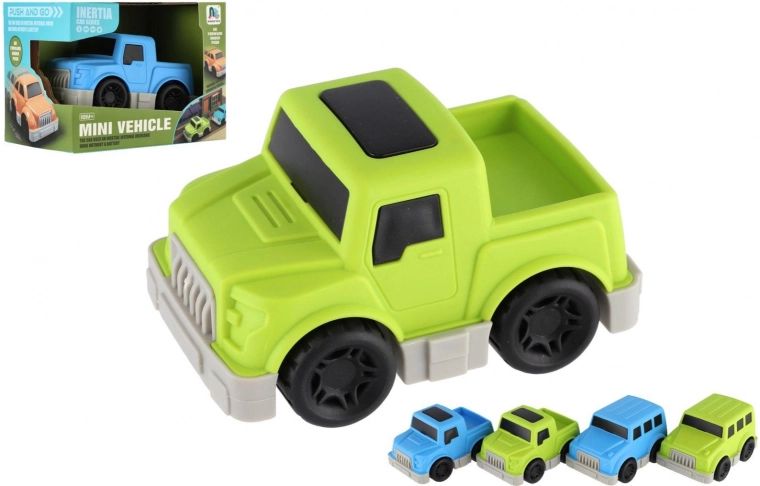 Mini mașinuță din plastic cu mecanism cu inerție 9 cm – 4 tipuri