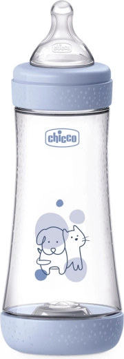 Chicco biberon anti-colici Perfect5 300 ml, debit rapid, pentru băieți 4m+