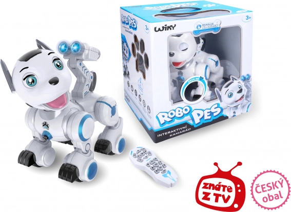 Câine robotic RC cu efecte luminoase și sonore