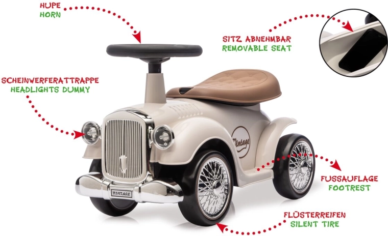 Mașinuță de împins JAMARA Classic Car albă