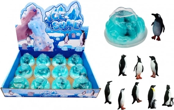 Slime cu pinguin într-un ghețar