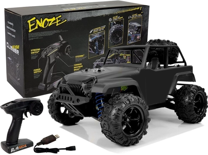 Mașină RC off-road ENOZE 1:18 neagră (până la 40 km/h)