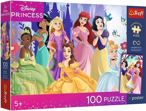 Puzzle pentru copii Premium Plus Relax cu prințese 100 de piese