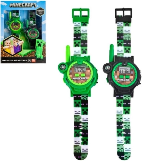 Ceasuri pentru copii Minecraft cu stație (set 2 buc.) cu lanternă LED și busolă