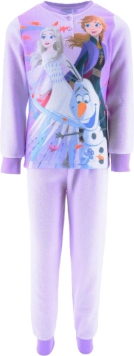 Pijama pentru copii din fleece Frozen, de culoare violet deschis